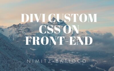 Divi Custom CSS now on Front-end